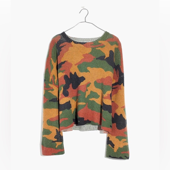 Madewell Cottontail Camo Wide-Sleeve Sweater - Picture 1 of 3